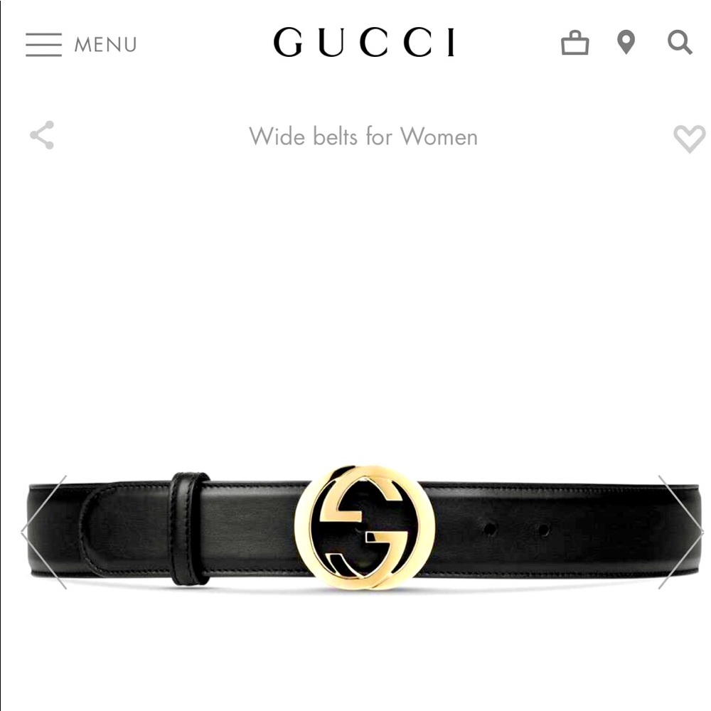 Gucci leather belt, interlocking G